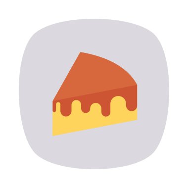 tatlı kek düz simgesi, vektör, illüstrasyon