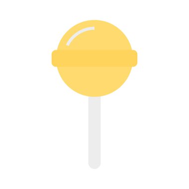 tatlı lolipop düz simgesi, vektör, illüstrasyon