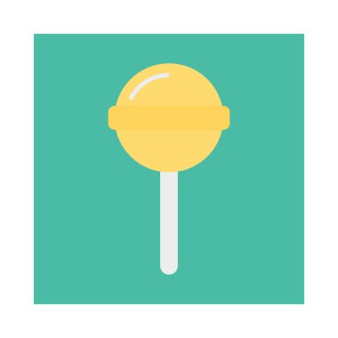 tatlı lolipop düz simgesi, vektör, illüstrasyon