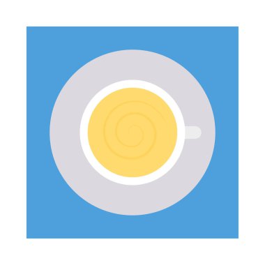 Kahve Kupası düz simgesi, vektör, illüstrasyon