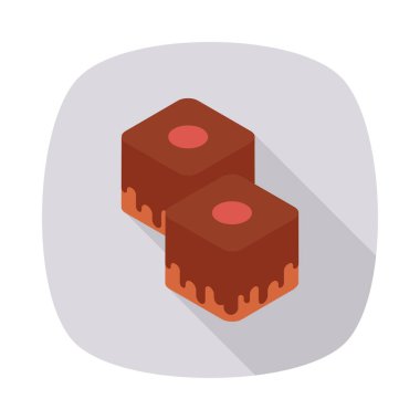 Çikolatalı kek dilimleri düz kutsal kişilerin resmi, vektör, illüstrasyon