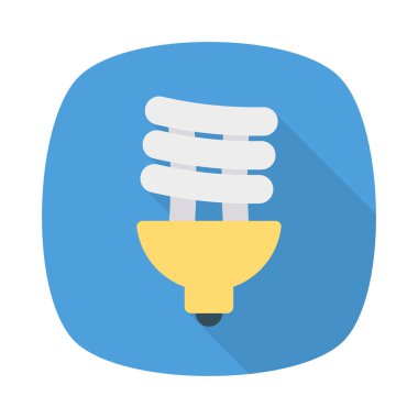 enerji tasarruflu ampul düz simgesi, vektör, illüstrasyon