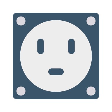 soket düz simgesi, vektör, illüstrasyon