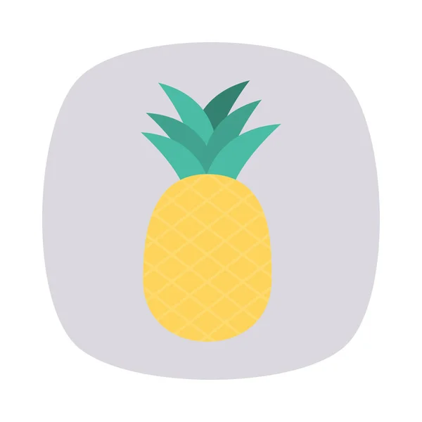 Piña Fruta Icono Plano Vector Ilustración — Vector de stock