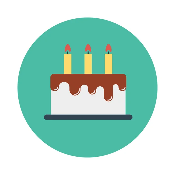 Birthday Cake Candles Flat Icon Vector Illustration — Stock Vector