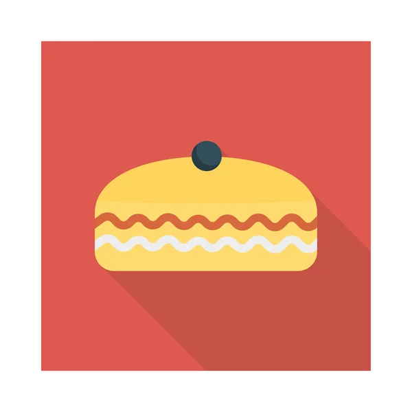 Süße Kuchen Flache Symbol Vektor Illustration — Stockvektor