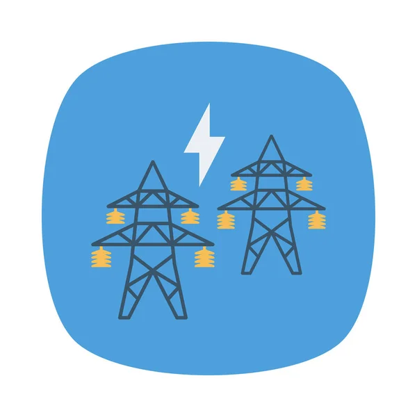 Ilustração Vetor Energia Elétrica Torre —  Vetores de Stock