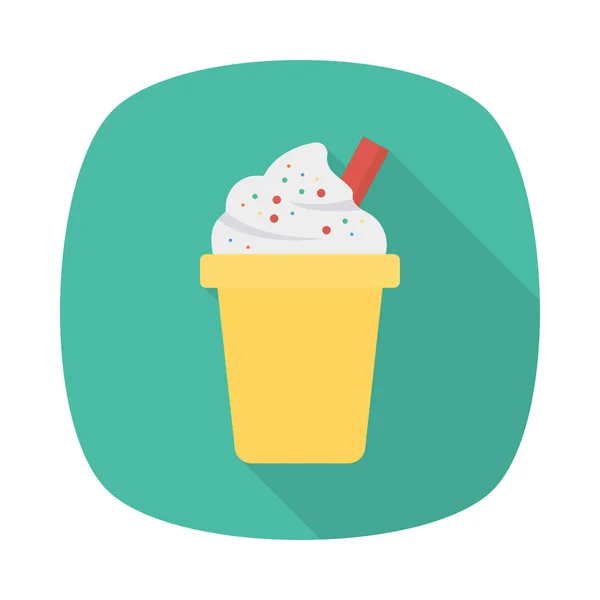 Sweet Ice Cream Flat Icon Vector Illustration — Stock Vector