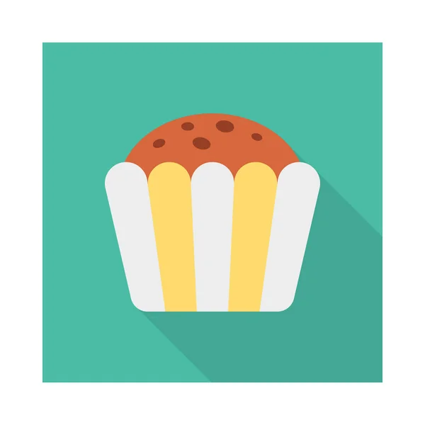 Dolce Icona Piatto Cupcake Vettore Illustrazione — Vettoriale Stock