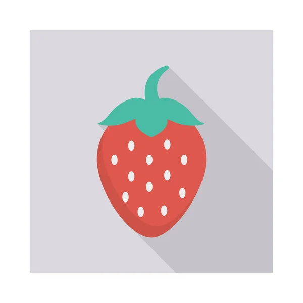 Φράουλα Φρούτα Επίπεδη Εικονίδιο Διάνυσμα Εικονογράφηση — Διανυσματικό Αρχείο