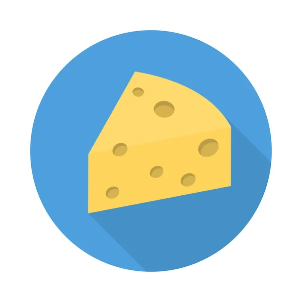 Slice Cheese Flat Icon Vector Illustration — Stock Vector