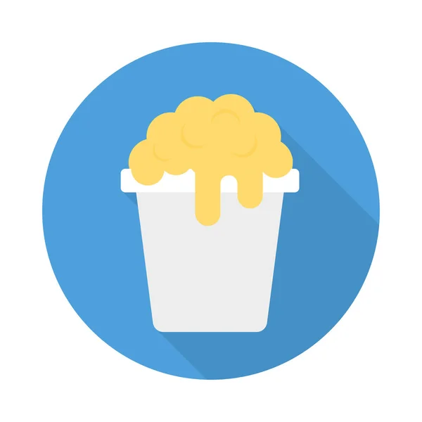 Popcorn Flat Icon Isolated White Background Vector Illustration — Stock Vector