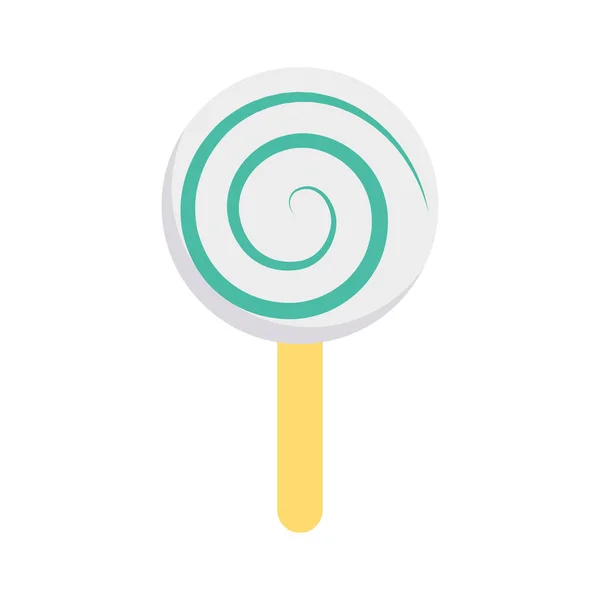 Lollipop Snoep Platte Pictogram Vector Illustratie — Stockvector