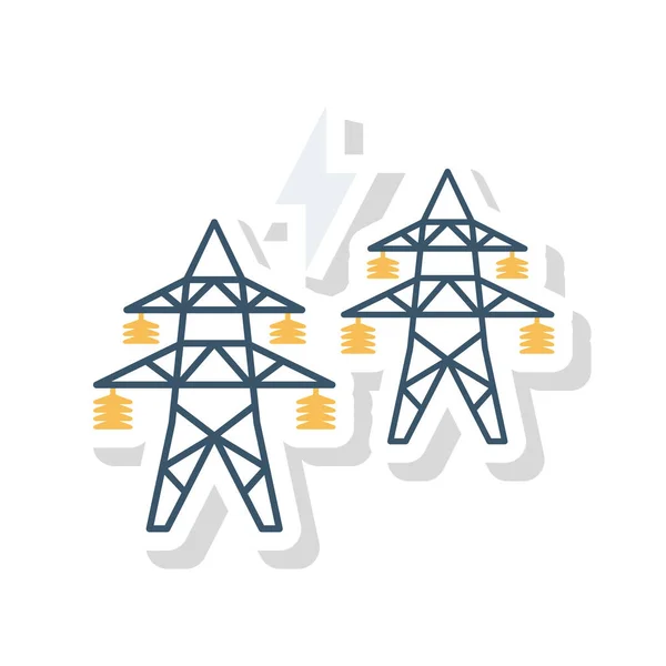 Ilustração Vetor Energia Elétrica Torre —  Vetores de Stock
