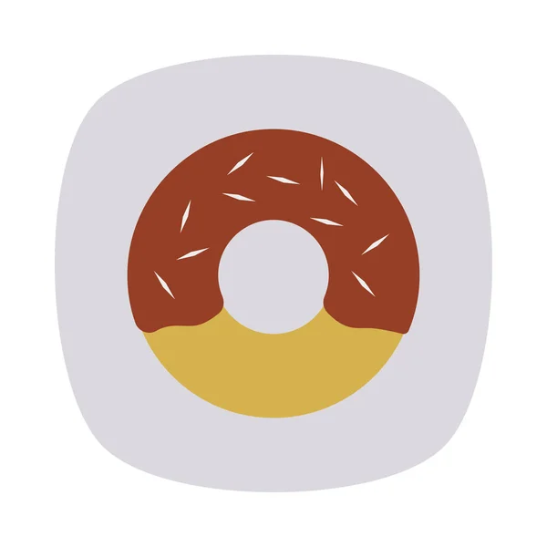 Donut Dulce Icono Plano Vector Ilustración — Vector de stock