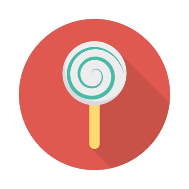lolipop şeker düz simgesi, vektör, illüstrasyon