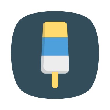 tatlı dondurma düz simgesi, vektör, illüstrasyon 