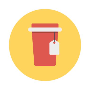 çay çay poşeti etiketi vektör çizim 