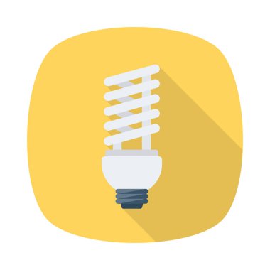 enerji tasarruflu ampul düz simgesi, vektör, illüstrasyon