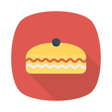 tatlı kek düz simgesi, vektör, illüstrasyon