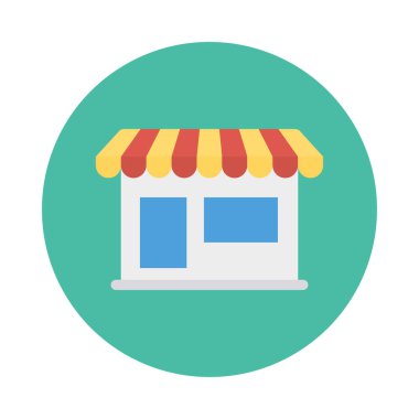 vektör çizim bina mağaza 