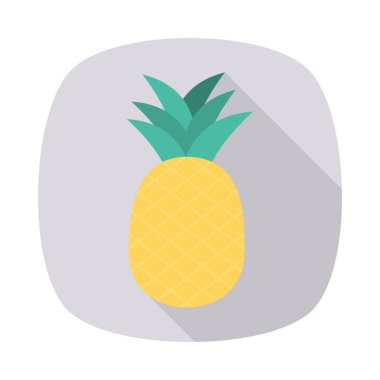 ananas meyve düz simgesi, vektör, illüstrasyon