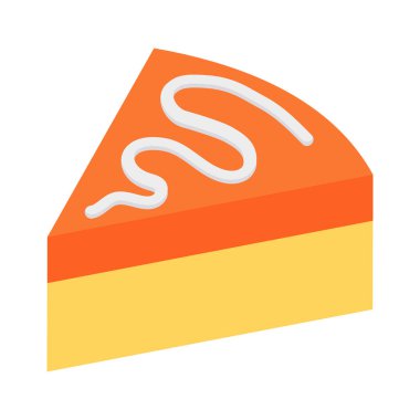 tatlı kek düz simgesi, vektör, illüstrasyon