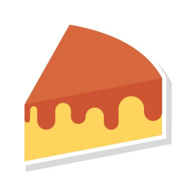 tatlı kek düz simgesi, vektör, illüstrasyon