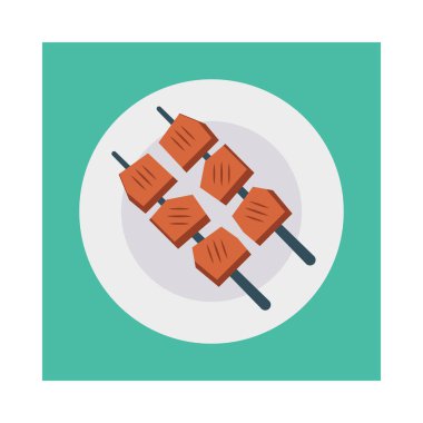 şiş ızgara plakası vektör çizim 