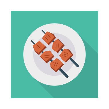 şiş ızgara plakası vektör çizim 