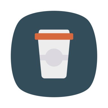 Kahve Kupası düz simgesi, vektör, illüstrasyon