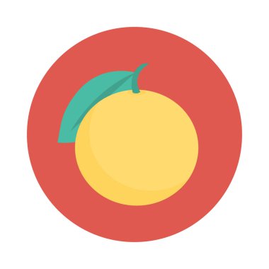 turuncu meyve düz simgesi, vektör, illüstrasyon