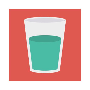 soda düz simgesi, vektör, illüstrasyon ile cam