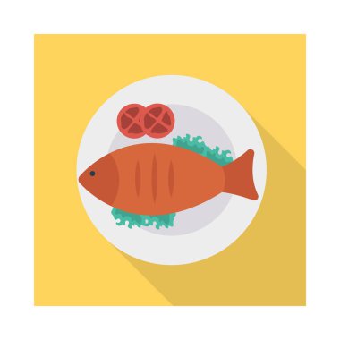 balık deniz ürünleri tabağı vektör çizim 