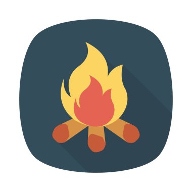 kamp ateşi yanık alev vektör çizim 