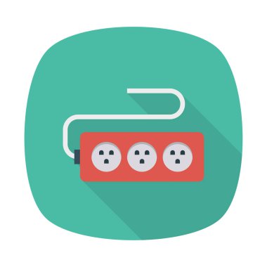 uzatma kablosu düz simgesi, vektör, illüstrasyon