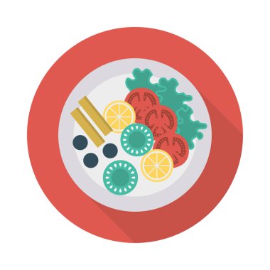 sebze salata tabağı vektör çizim 