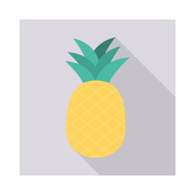 ananas meyve düz simgesi, vektör, illüstrasyon