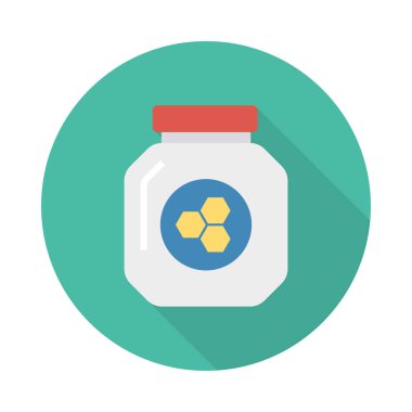 bal kavanozu düz simgesi, vektör, illüstrasyon