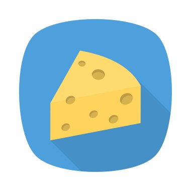 dilim peynir düz simgesi, vektör, illüstrasyon 