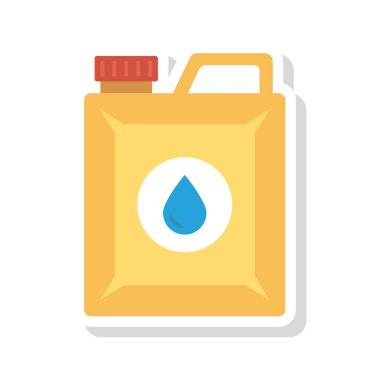 bidon benzin düz simgesi, vektör, illüstrasyon