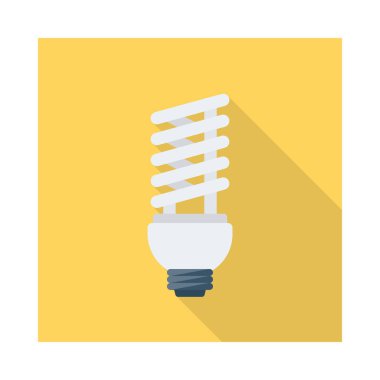 enerji tasarruflu ampul düz simgesi, vektör, illüstrasyon