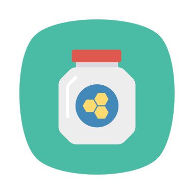 bal kavanozu düz simgesi, vektör, illüstrasyon