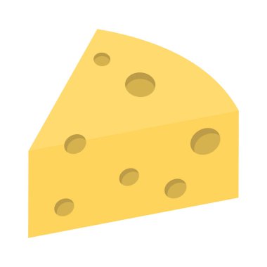 dilim peynir düz simgesi, vektör, illüstrasyon 