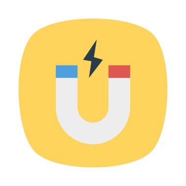 Mıknatıs çekmek güç beyaz arka plan, vektör, illüstrasyon izole düz simge