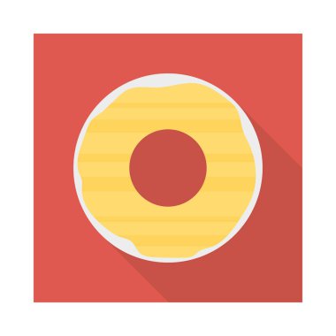 tatlı çörek düz simgesi, vektör, illüstrasyon