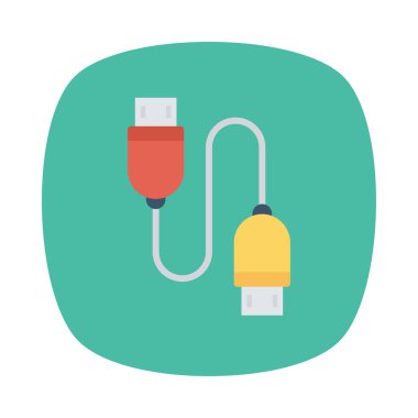 USB veri kablosu tel vektör çizim 