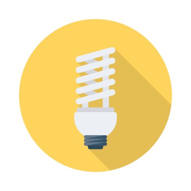enerji tasarruflu ampul düz simgesi, vektör, illüstrasyon
