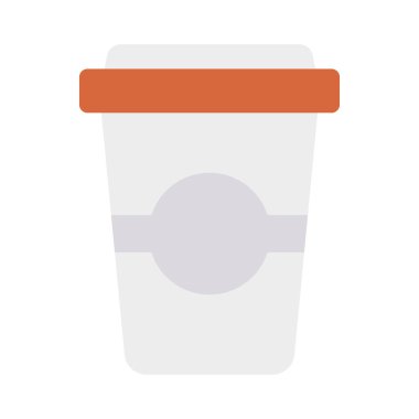 Kahve Kupası düz simgesi, vektör, illüstrasyon