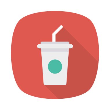 gazoz Kupası düz simgesi, vektör, illüstrasyon